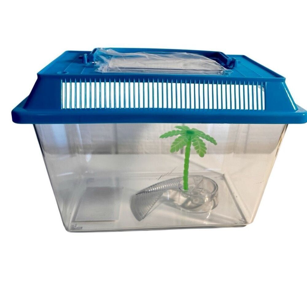 Portable Aquatic/Terrarium Tank, Plastic Carrier Cage with Lid and Handle NWT
